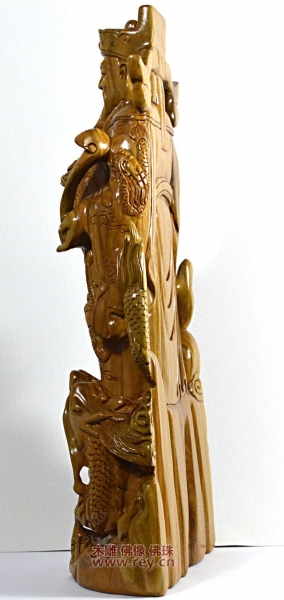 68公分绿檀木财神供奉站像雕像