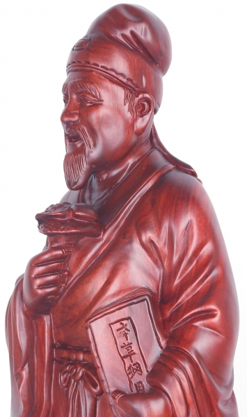 神医李时珍雕像草花梨木医生诊所摆件摆放用品