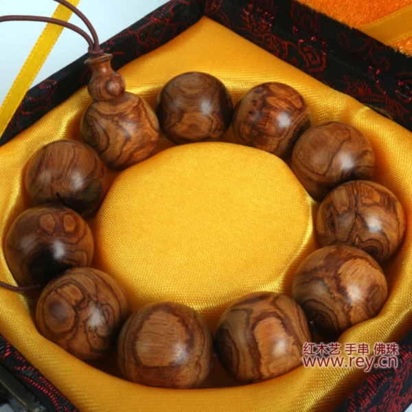 黄花梨X纹手串1.8CM