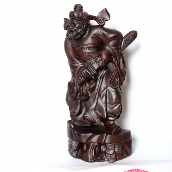 钟馗摆件黑檀木风水用品镇宅雕像