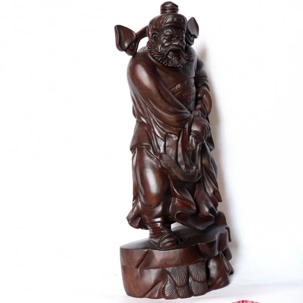 钟馗摆件黑檀木风水用品镇宅雕像
